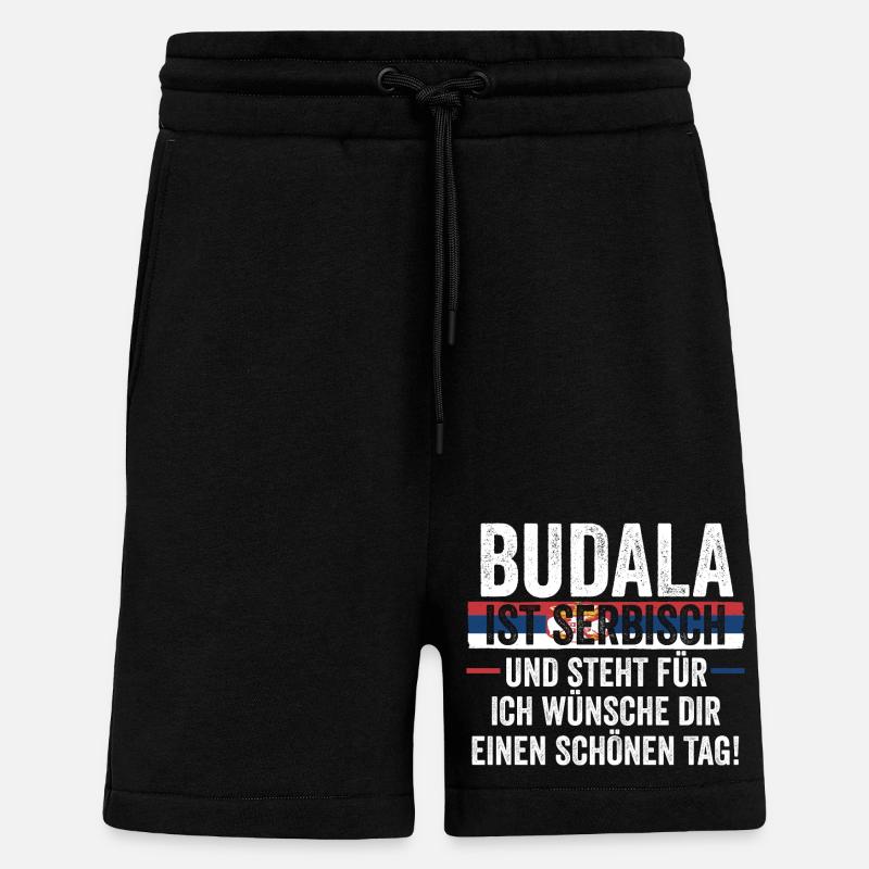 Serbe Serbe Serbie - Short bio décontracté fabriqué en UE - SOLID BLACK