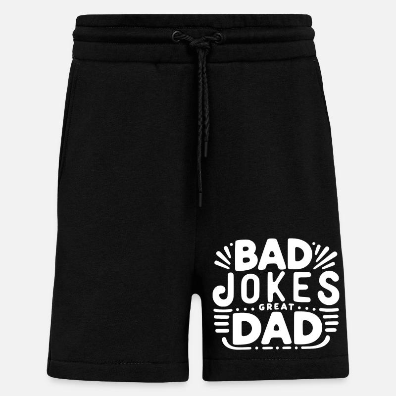 Mauvaises blagues Grand papa - Short bio décontracté fabriqué en UE - SOLID BLACK