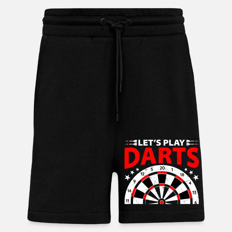 Joueur de fléchettes 180 Fléchettes - Short bio décontracté fabriqué en UE - SOLID BLACK