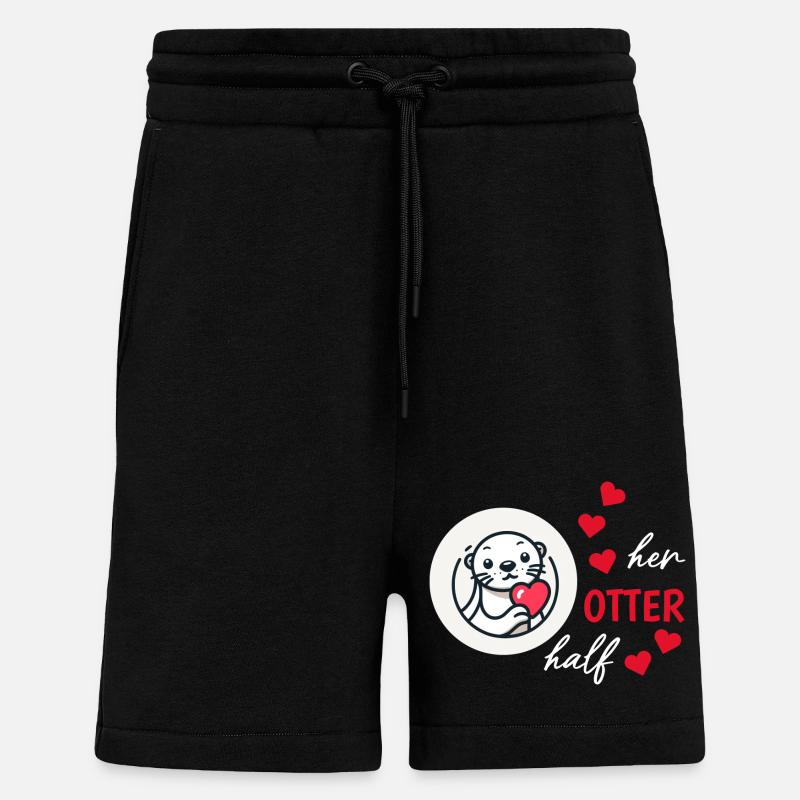Otter half liebe geschenk - Shorts - made by SPREAD - SOLID BLACK