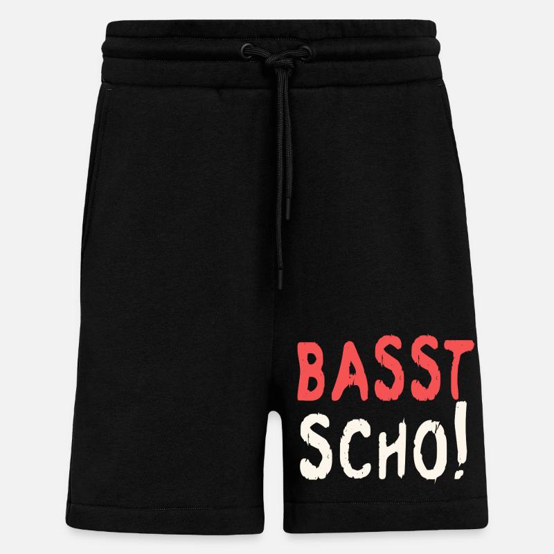 Basst scho rot texte baige - Short bio décontracté fabriqué en UE - SOLID BLACK