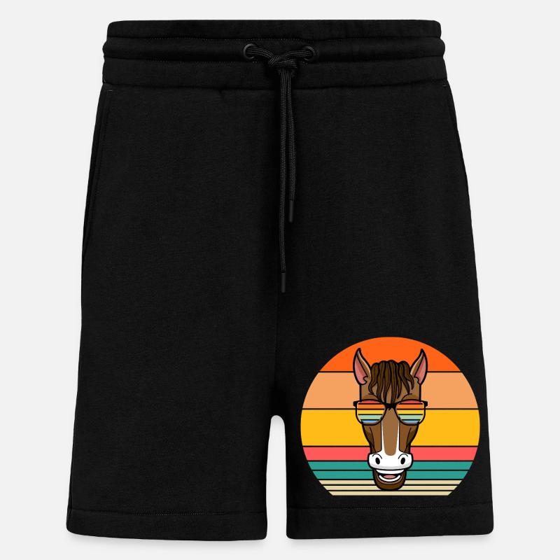 Monter à cheval - Short bio décontracté fabriqué en UE - SOLID BLACK