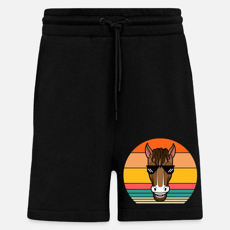 Monter à cheval - Short bio décontracté fabriqué en UE - SOLID BLACK