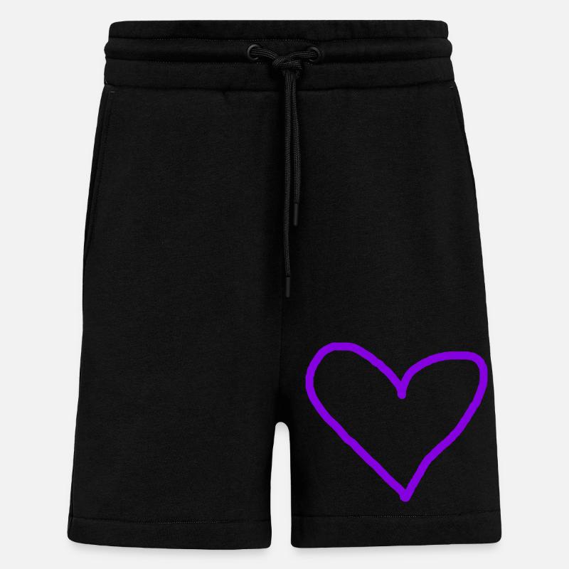 Herz lila Geschenkidee Herzchen violett - Shorts - made by SPREAD - SOLID BLACK