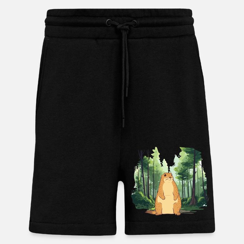 Starke Murmeltier-Naturlandschaft - Shorts - made by SPREAD - SOLID BLACK