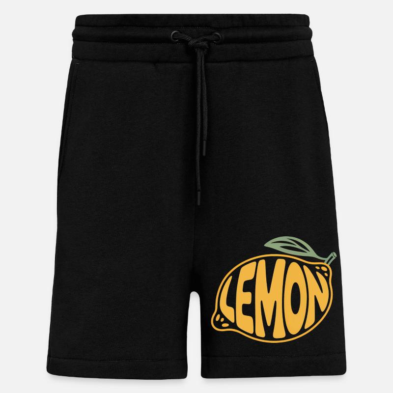 Citron - Logo Cool Fruit - Short bio décontracté fabriqué en UE - SOLID BLACK