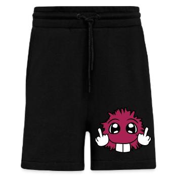 Méchant Wanker te défonce le majeur insultant - Short bio décontracté fabriqué en UE - SOLID BLACK - Devant