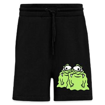 Team 2 friends couple glibber slime disgusting slime - Shorts - made by SPREAD - SOLID BLACK - Front