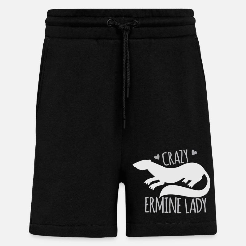 Crazy ermine lady - Shorts - made by SPREAD - SOLID BLACK