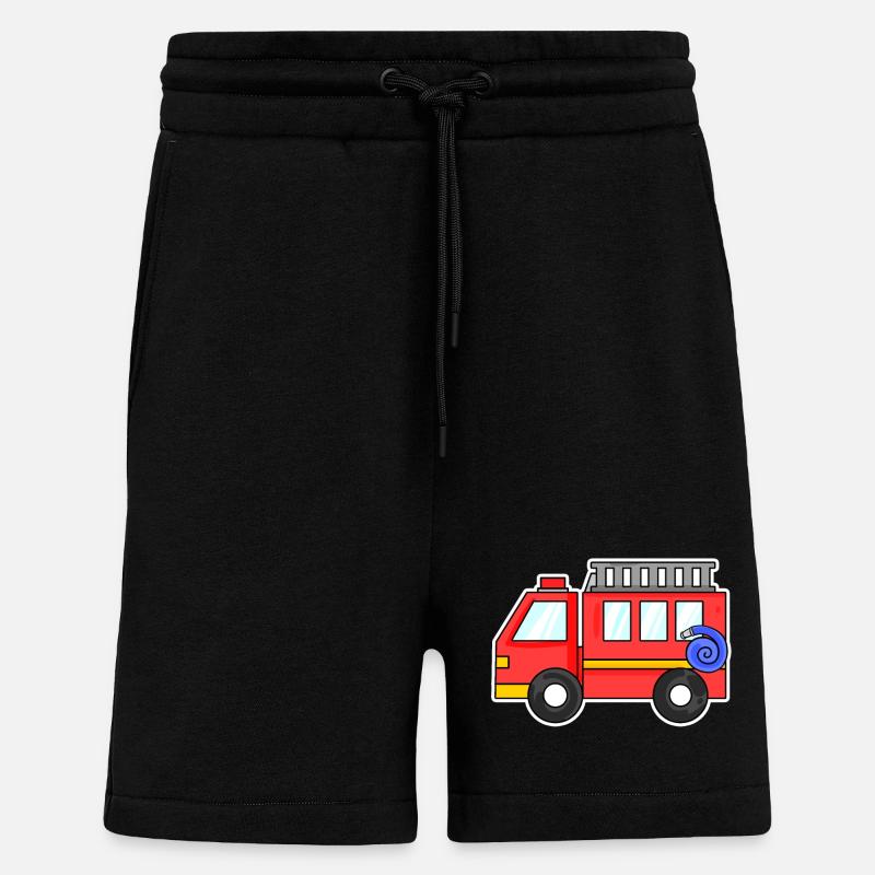 Camion de pompiers - Short bio décontracté fabriqué en UE - SOLID BLACK