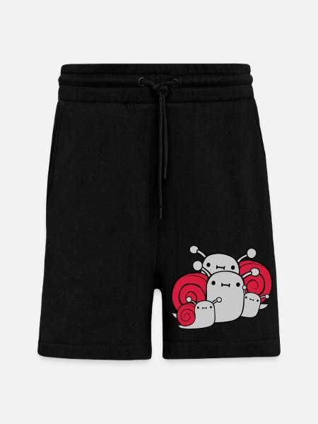 Parents Children Snails - Shorts - made by SPREAD - SOLID BLACK
