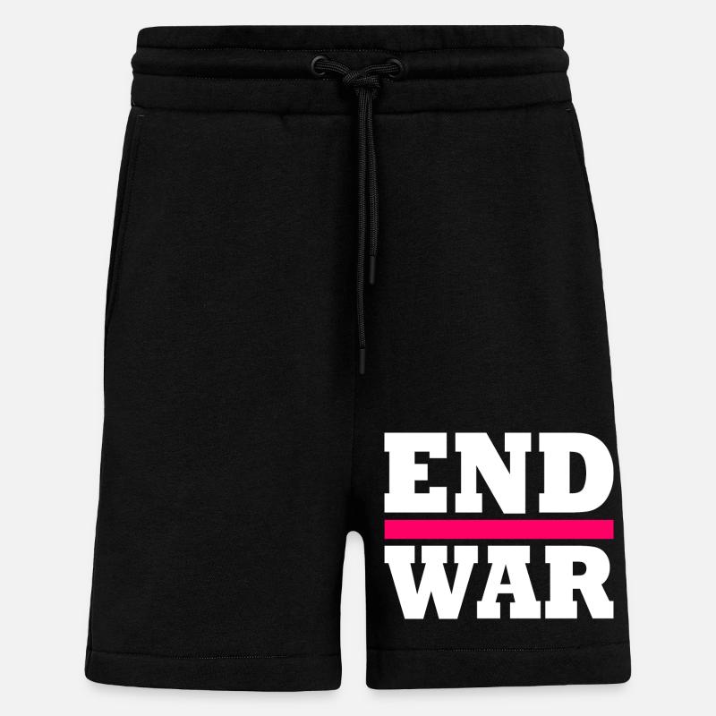 End war - Shorts - made by SPREAD - SOLID BLACK