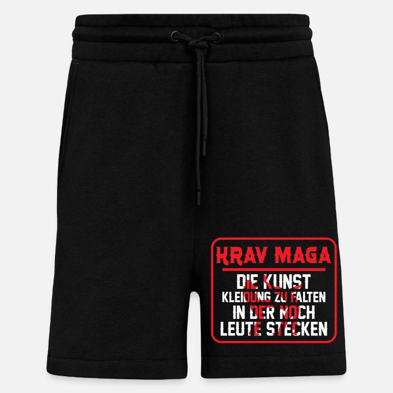 Krav Maga Autodéfense Arts Martiaux - Short bio décontracté fabriqué en UE - SOLID BLACK