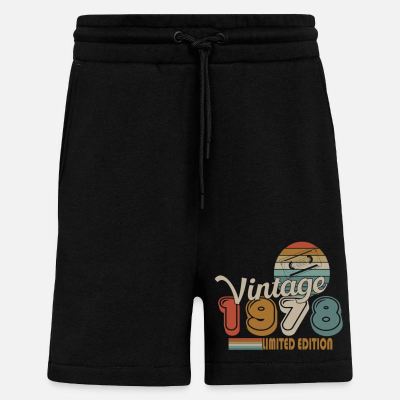 1978 - Short bio décontracté fabriqué en UE - SOLID BLACK