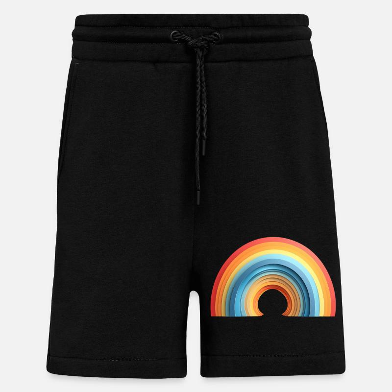Papierstil Regenbogen (Stolz) - Shorts - made by SPREAD - SOLID BLACK