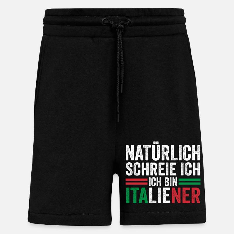 Italie Vaffanculo italien - Short bio décontracté fabriqué en UE - SOLID BLACK