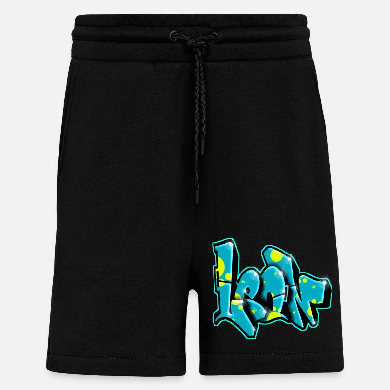 LEON GRAFFITI NAME Druck - Shorts - made by SPREAD - SOLID BLACK