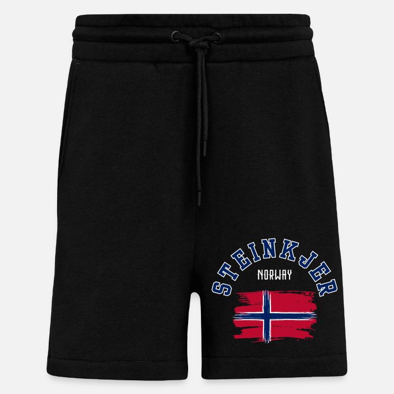 Steinkjer, Norvège - Short bio décontracté fabriqué en UE - SOLID BLACK