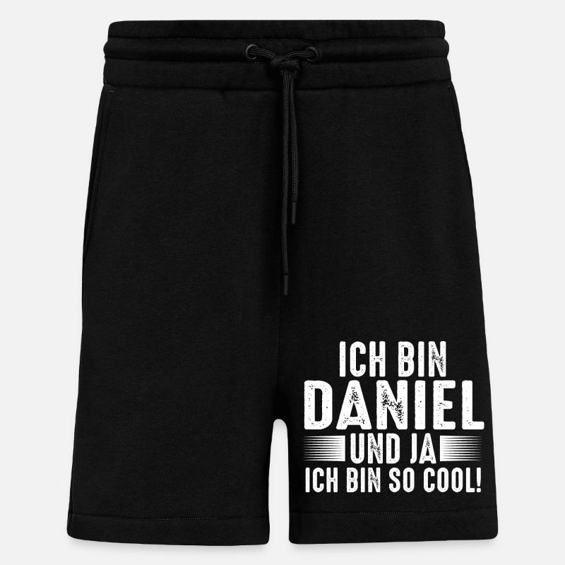 Prénom Daniel - Short bio décontracté fabriqué en UE - SOLID BLACK