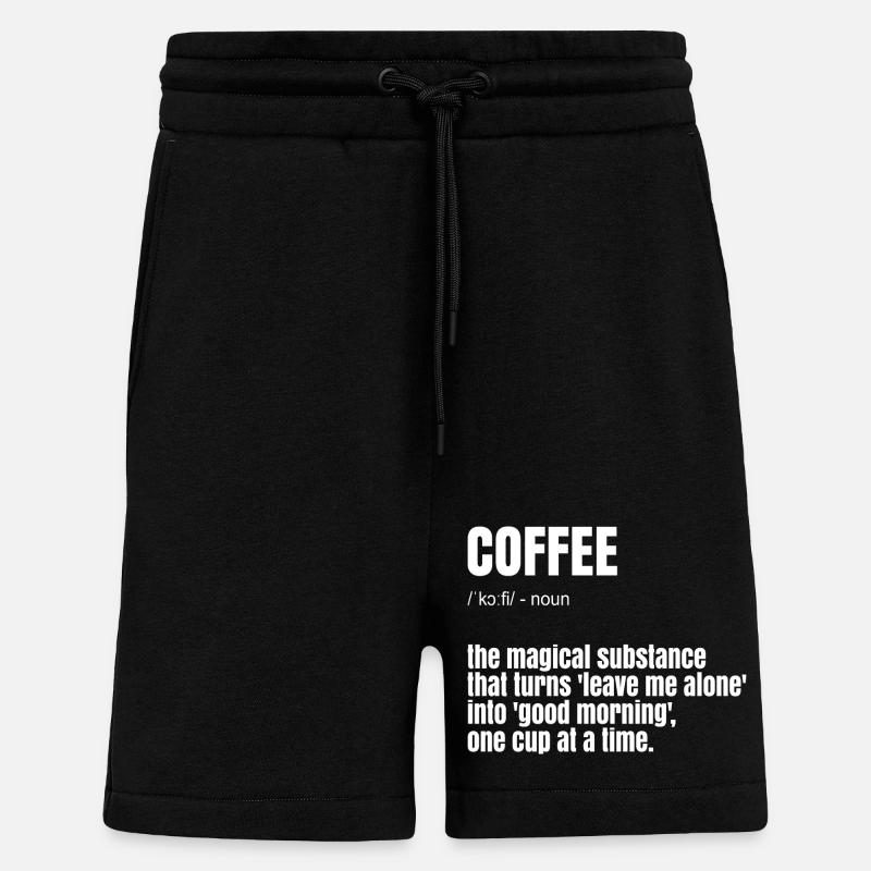 Lustiger Kaffee Spruch - Shorts - made by SPREAD - SOLID BLACK