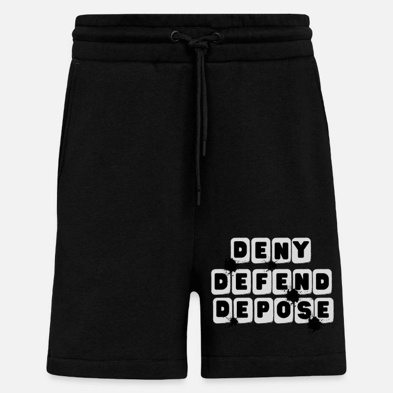 REFUSER, DÉFENDRE, DÉPOSER - Short bio décontracté fabriqué en UE - SOLID BLACK