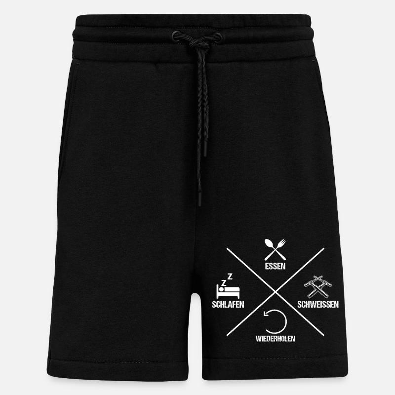 Soudage Soudeurs Soudeurs - Short bio décontracté fabriqué en UE - SOLID BLACK
