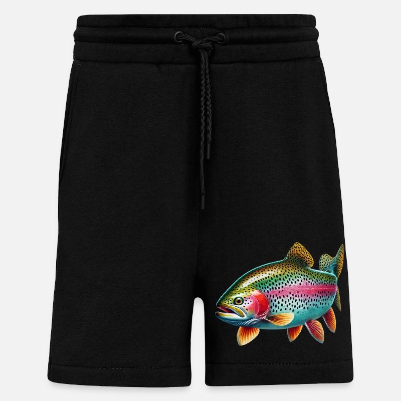 Truite arc-en-ciel - Short bio décontracté fabriqué en UE - SOLID BLACK
