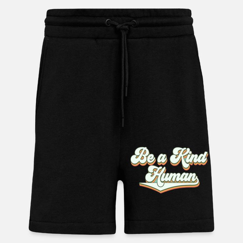 Be a kind human - Shorts - made by SPREAD - SOLID BLACK