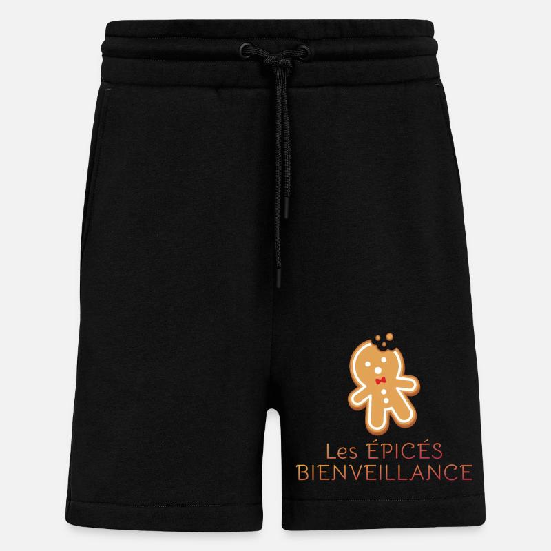 logo transparent les épicés Bienveillance - Short bio décontracté fabriqué en UE - SOLID BLACK