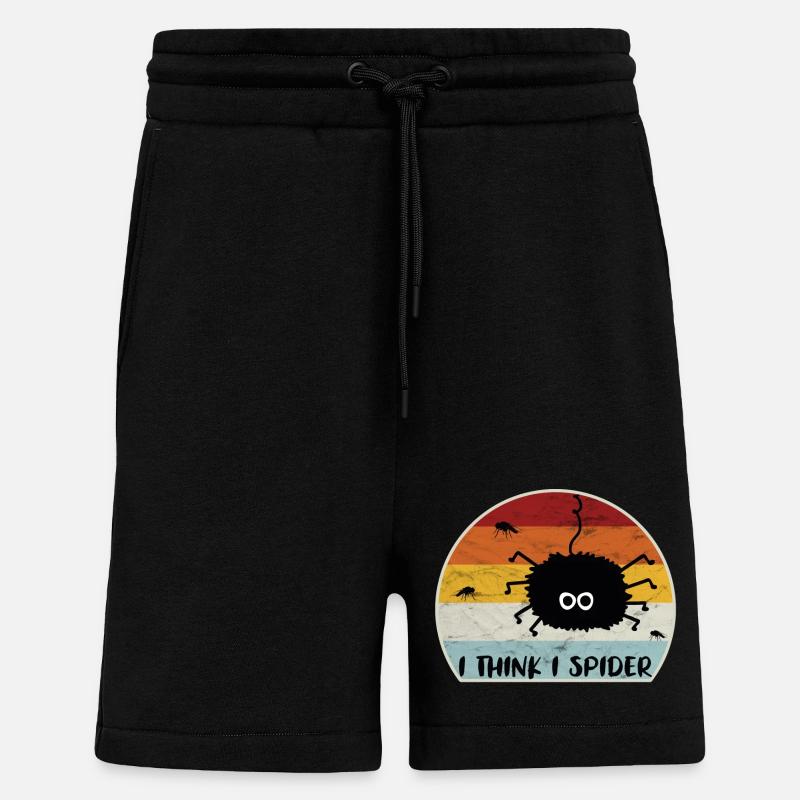 I Think I Spider Retro Ich Glaub Ich Spinne Fliege - Shorts - made by SPREAD - SOLID BLACK