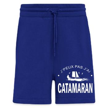 J'peux pas j'ai Catamaran cadeau sport voile - Short bio décontracté fabriqué en UE - Iconic Blue - Devant