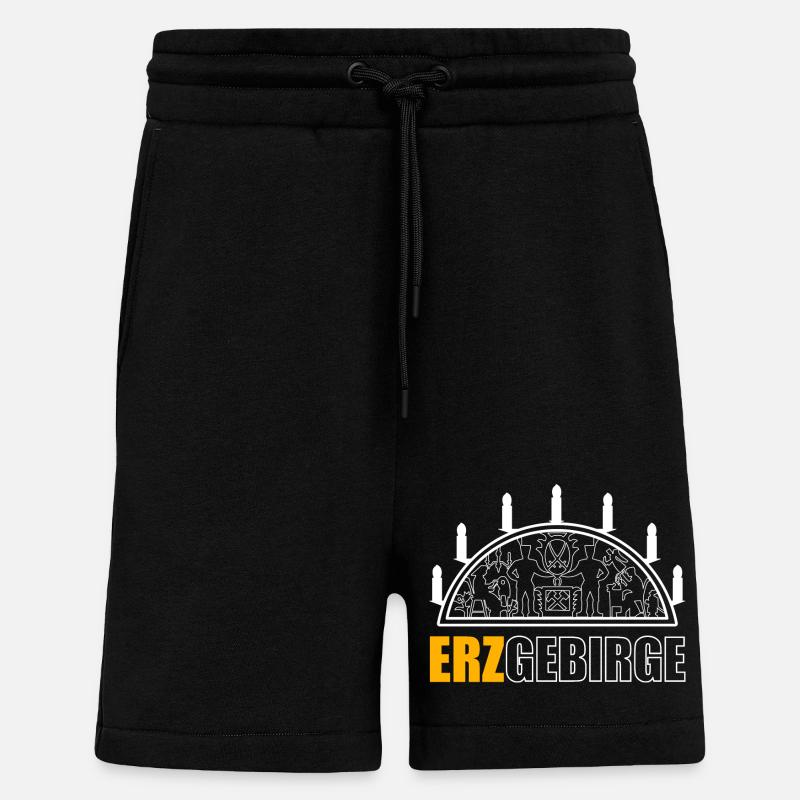 Schwibbogen Erzgebirge - Short bio décontracté fabriqué en UE - SOLID BLACK