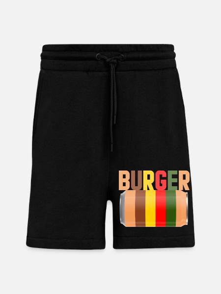 Burger Fast Food - Shorts - made by SPREAD - SOLID BLACK