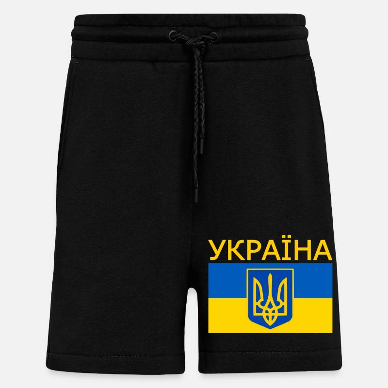 Україна - Short bio décontracté fabriqué en UE - SOLID BLACK