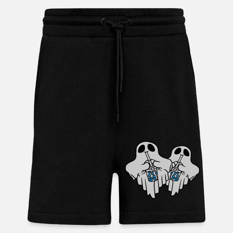 2 Bubble Tea Ghosts - Shorts - made by SPREAD - SOLID BLACK