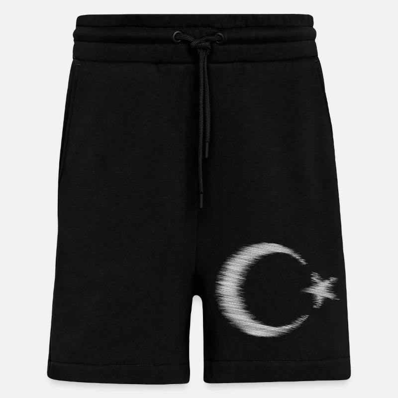 Turkey Flag Sketch Design - Shorts - made by SPREAD - SOLID BLACK