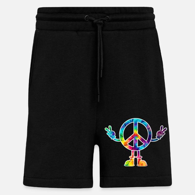 Peacezeichen Friedenszeichen tie dye - Shorts - made by SPREAD - SOLID BLACK