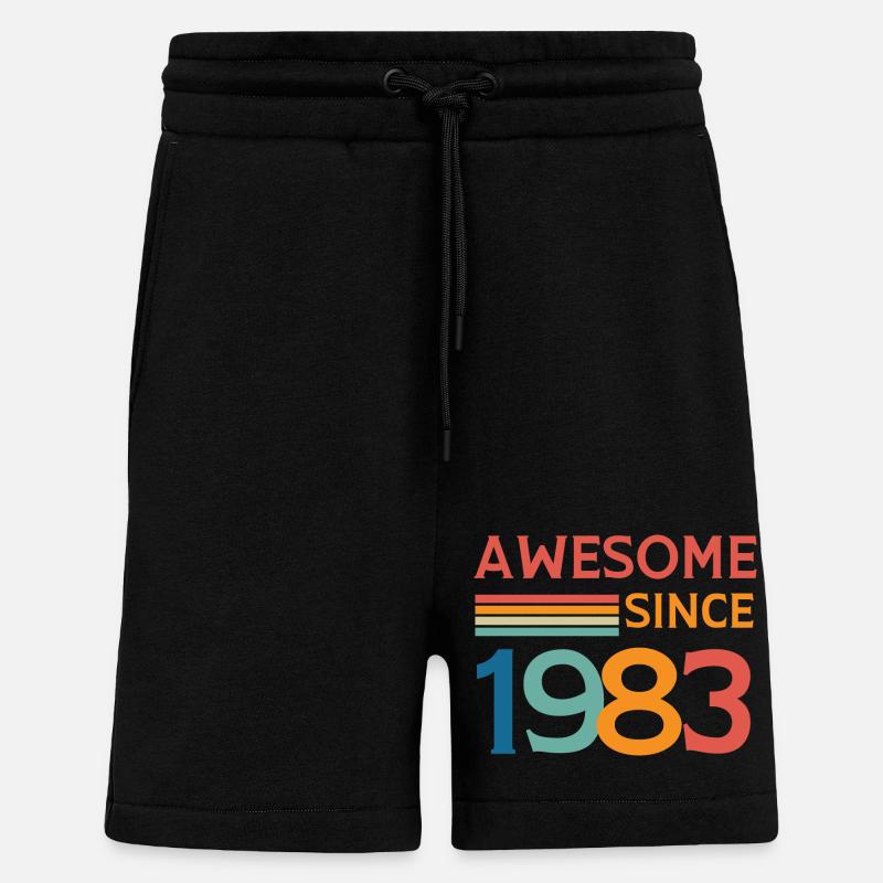 Awesome since 1983 - Short bio décontracté fabriqué en UE - SOLID BLACK