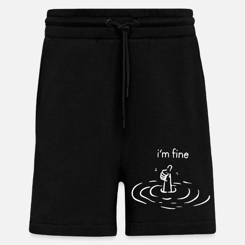 I'm Fine Print - Shorts - made by SPREAD - SOLID BLACK