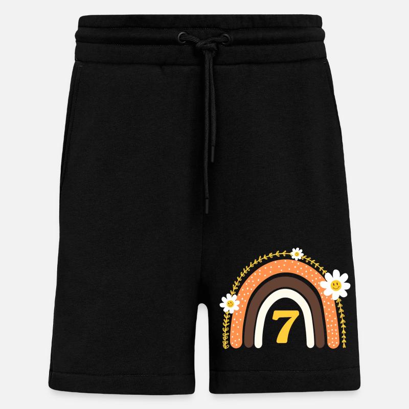 7e anniversaire rainbow jaune - Short bio décontracté fabriqué en UE - SOLID BLACK
