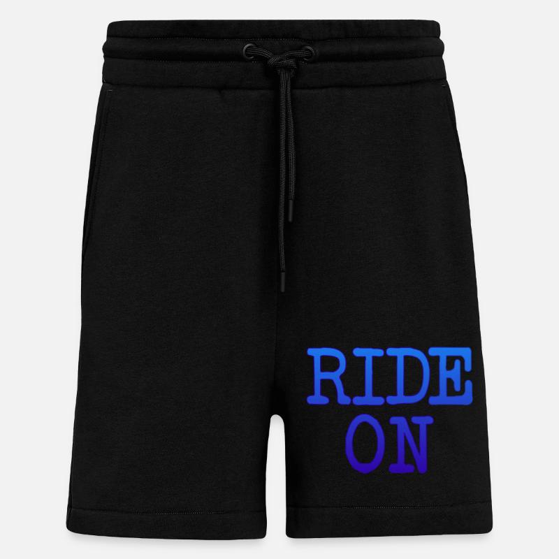 Motivational slogan RIDE ON Statement - Shorts - made by SPREAD - SOLID BLACK