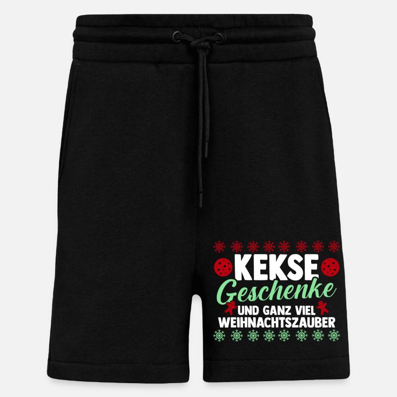Père Noël Noël Noël - Short bio décontracté fabriqué en UE - SOLID BLACK