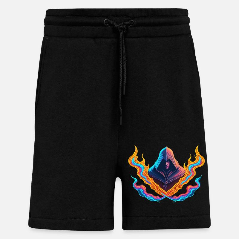 TRANSFORMATIVE KRAFT VON NEONFLAMMEN - Shorts - made by SPREAD - SOLID BLACK