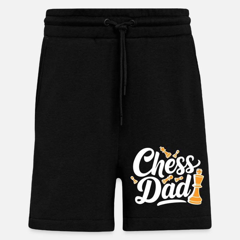 Chess Dad Chess Dire Citation - Short bio décontracté fabriqué en UE - SOLID BLACK