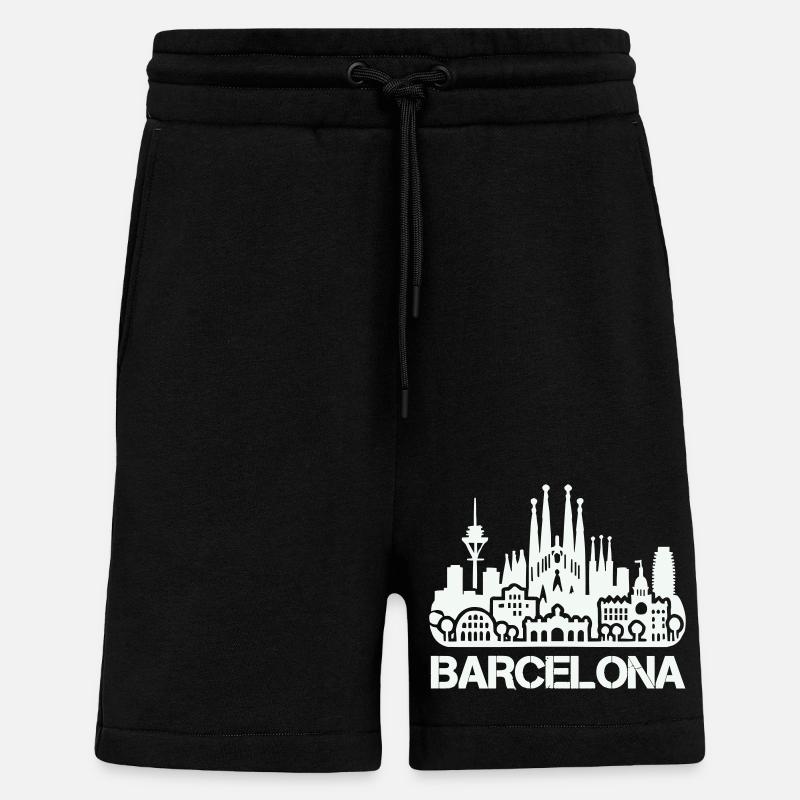 Horizon de Barcelone - Short bio décontracté fabriqué en UE - SOLID BLACK