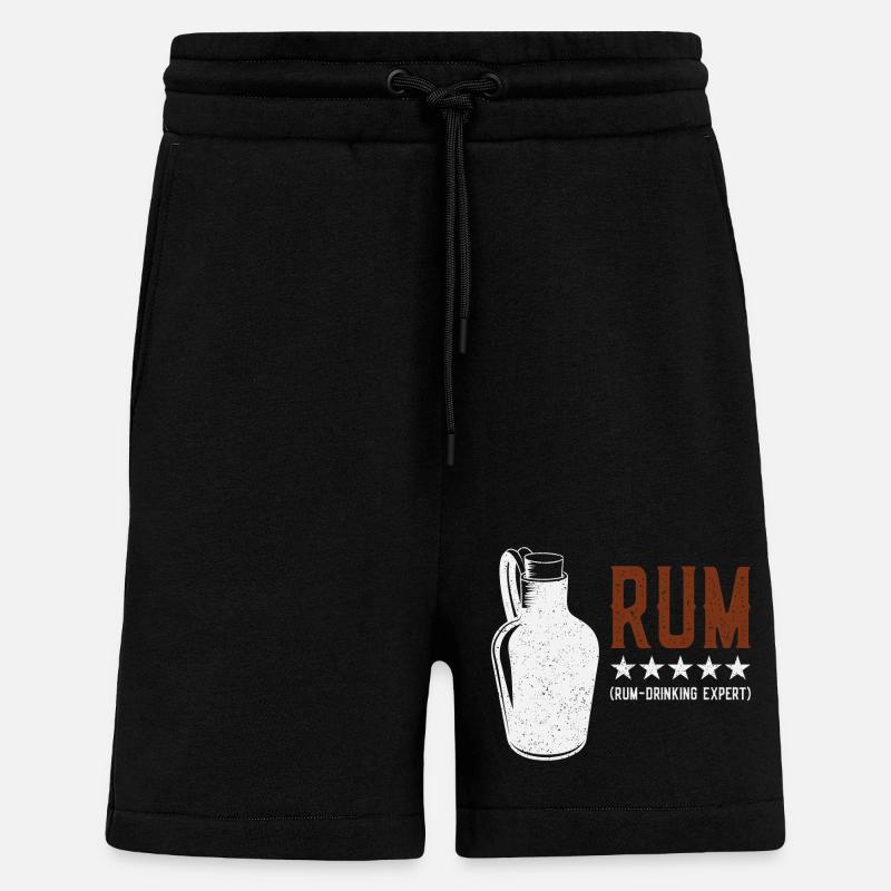Rhum - Drinking Expert Rumtrinker - Short bio décontracté fabriqué en UE - SOLID BLACK