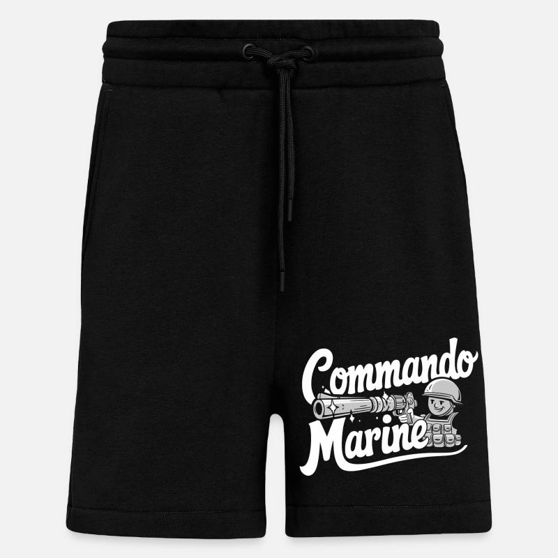 Commando Marine - Short bio décontracté fabriqué en UE - SOLID BLACK
