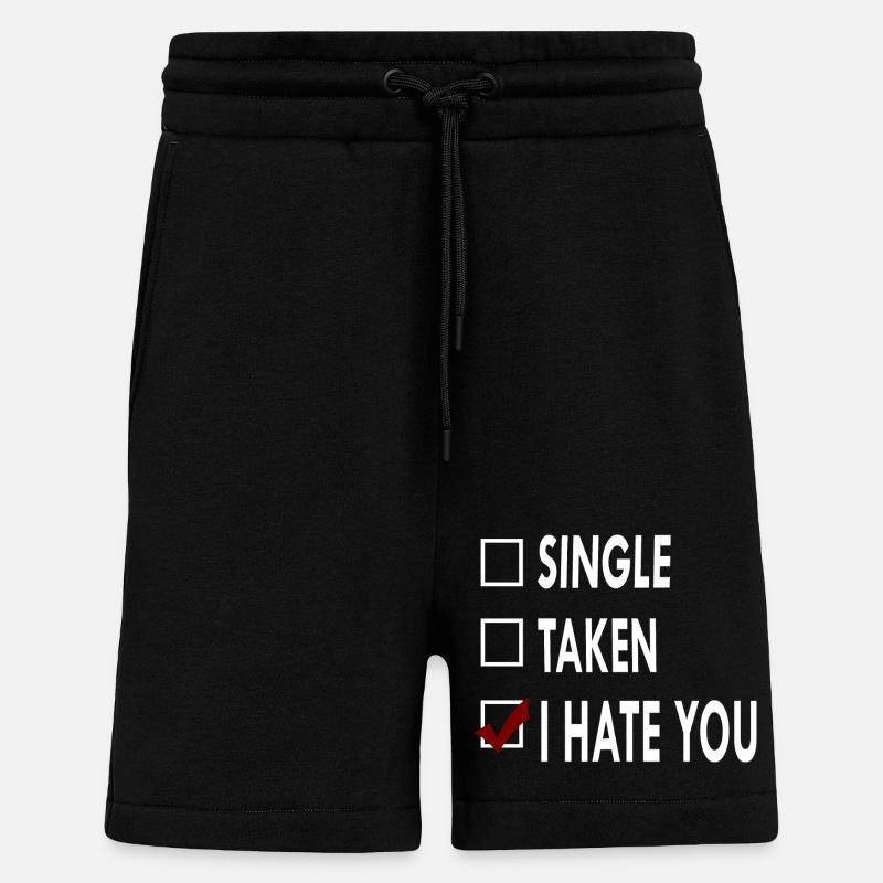 SINGLE HATE - Short bio décontracté fabriqué en UE - SOLID BLACK