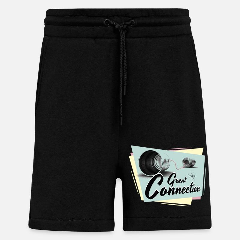 Fifties Great connection phone - Shorts - made by SPREAD - SOLID BLACK
