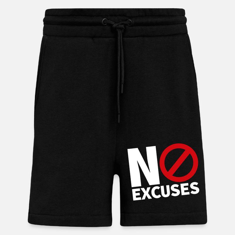 PAS D’EXCUSES blanc - Short bio décontracté fabriqué en UE - SOLID BLACK